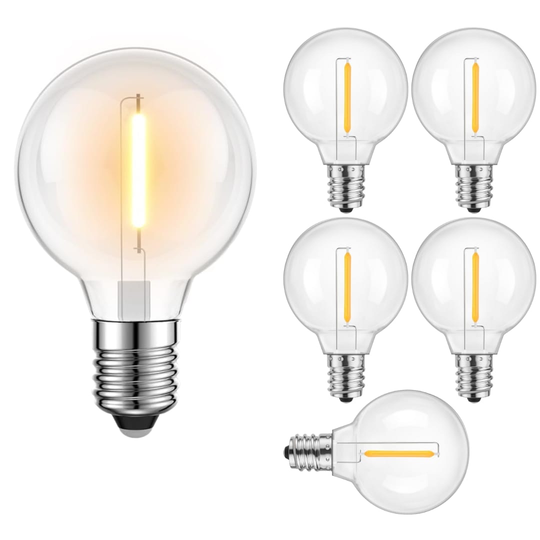 Solar Classic Edison G40 LED E12 0.8W Bulbs 6 Pack