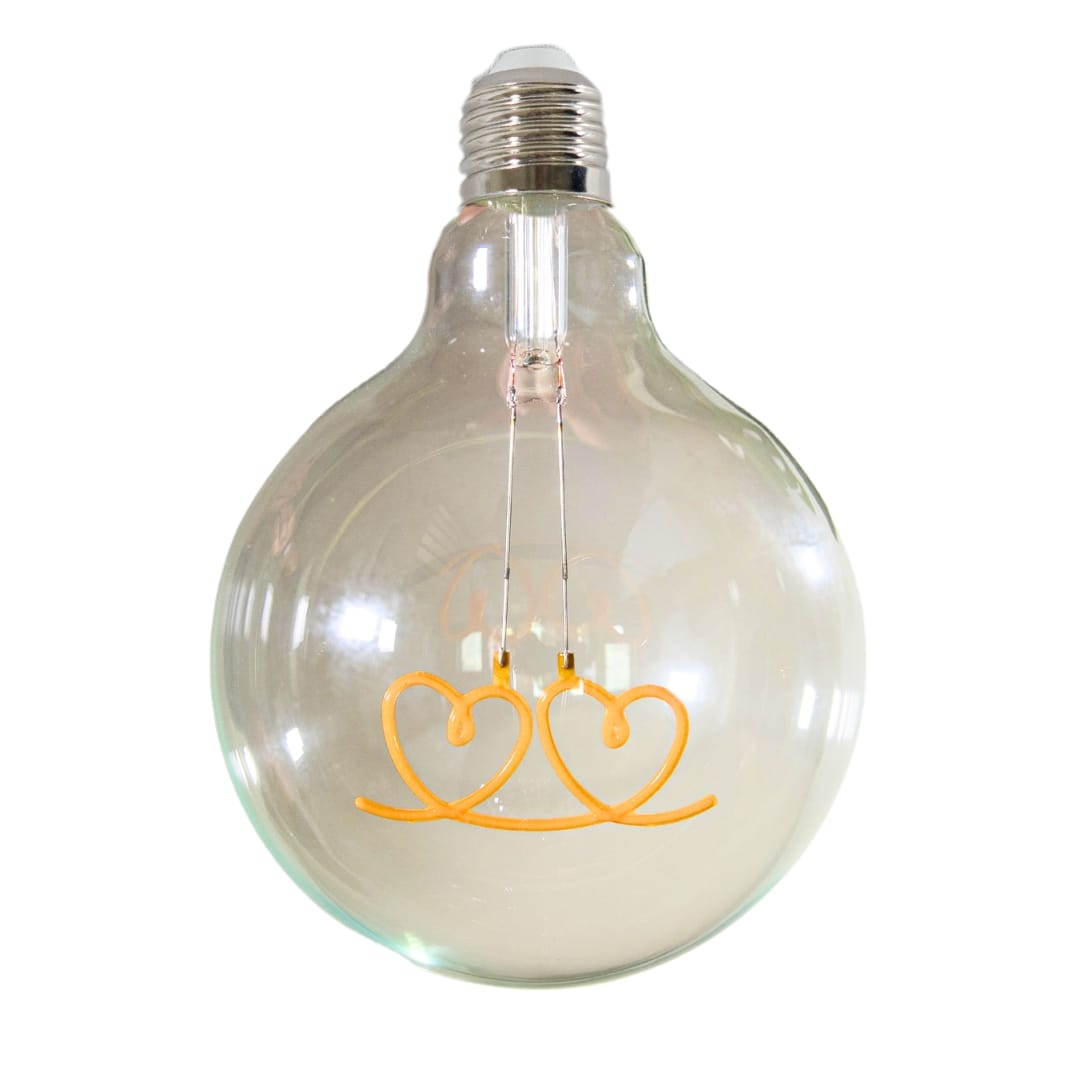 Retro Edison G125 HEARTS LED E27 3W Light Bulb with Heart Shapes Inside