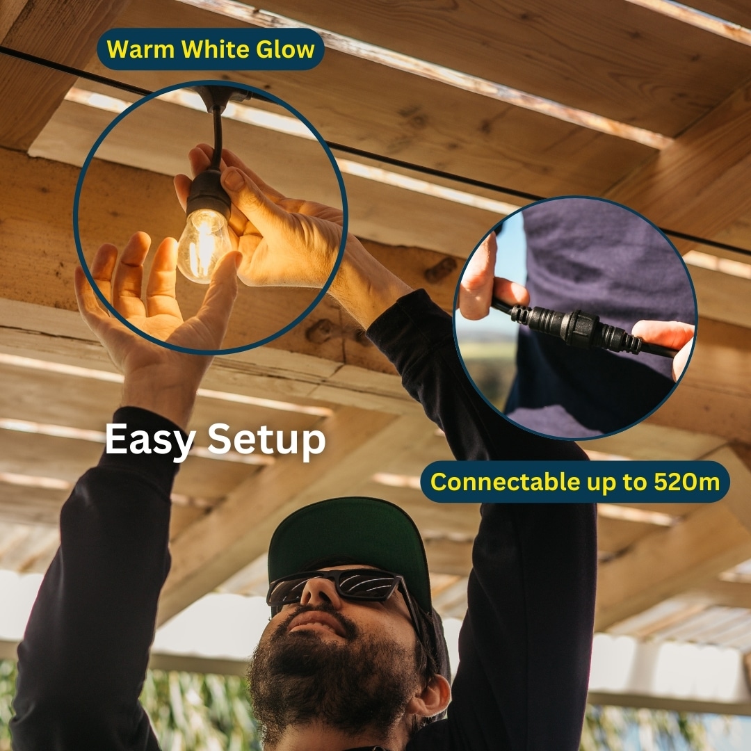 String Light 10m 20 LED Festoon Outdoor Drop String Lights