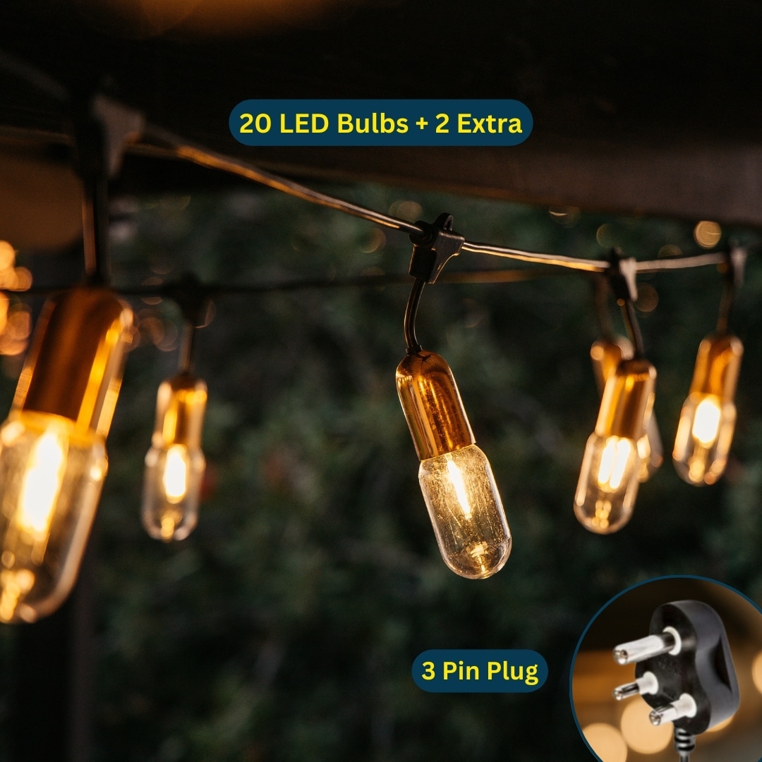 10m 20 LED Festoon Gold Antique Tubular Drop String Lights for Outdoor 10m 20 LED Festoon Gold Antique Tubular Drop String Lights Outdoor