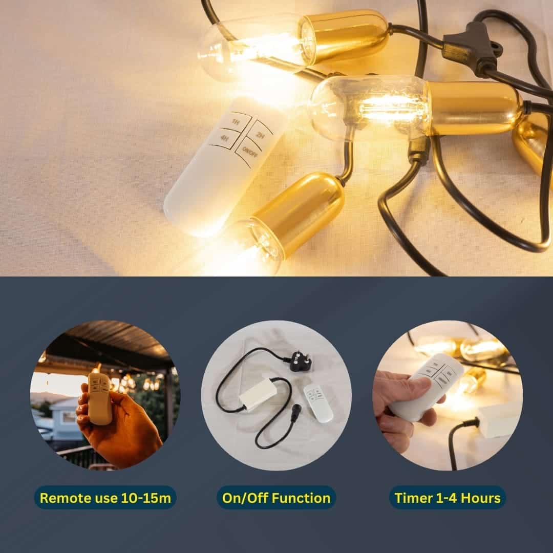 Festoon Remote On/Off Switch with Timer for String Lights