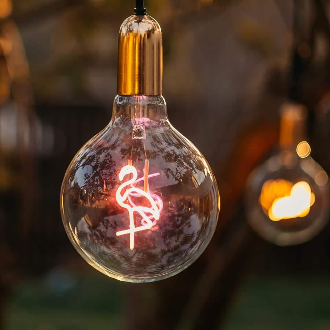 Retro Edison G125 Pink Flamingo LED E27 3W Light Bulb