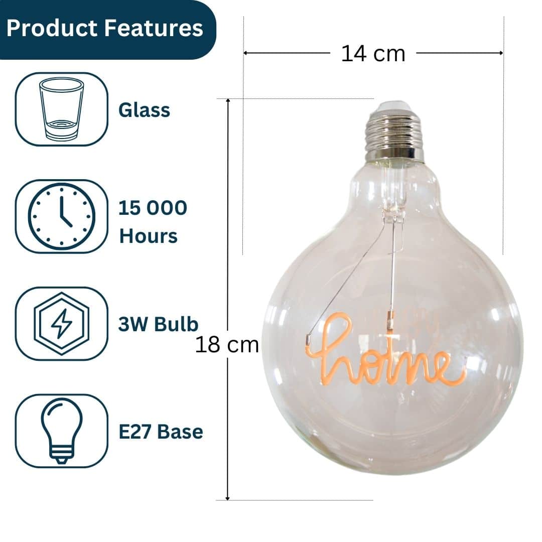 Retro Edison G125 Home Warm White LED E27 3W Light Bulb