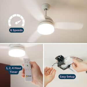 Modern ceiling fan from Stellar Lighting in South Africa