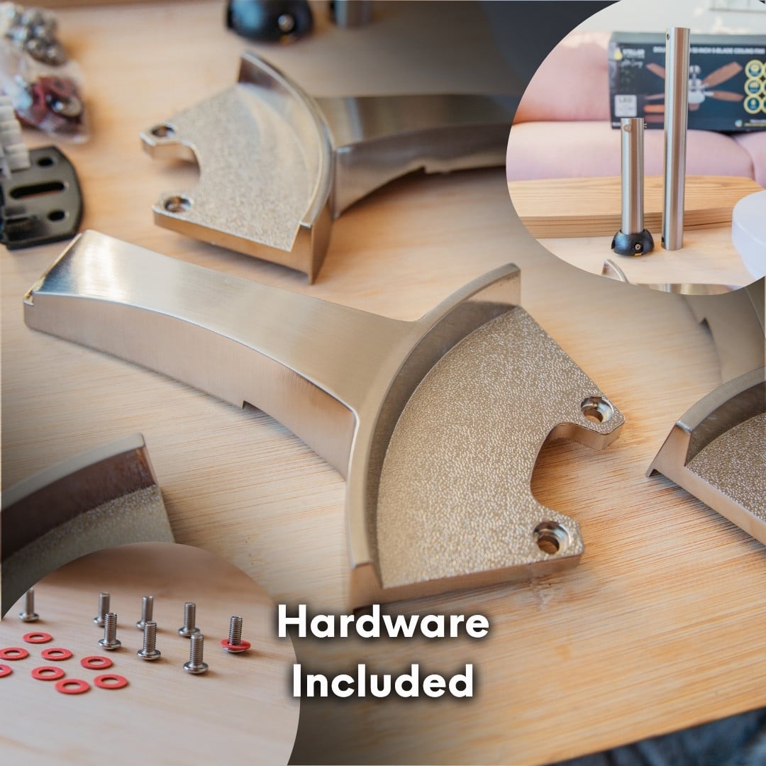 52-inch ceiling fan with light and remote control, featuring brown oak blades.