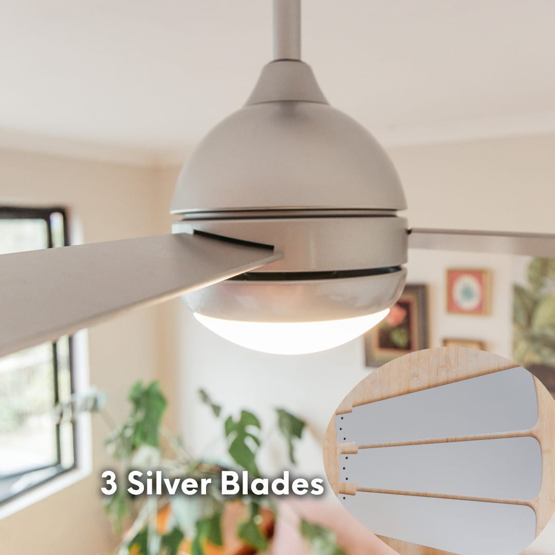 Upgrade your indoor spaces with this 42-inch Ceiling Fan with Light and Remote, designed for both style and performance. Featuring three sleek silver blades, a quiet yet powerful DC motor, and customizable settings, this fan provides optimal airflow while enhancing your decor. The remote control offers 6 speed options and a timer, ensuring personalized comfort. With 1500 lumens of bright illumination and a 25W motor, this ceiling fan is ideal for living rooms, bedrooms, and offices in South Africa, offering reliable cooling and lighting for any occasion.