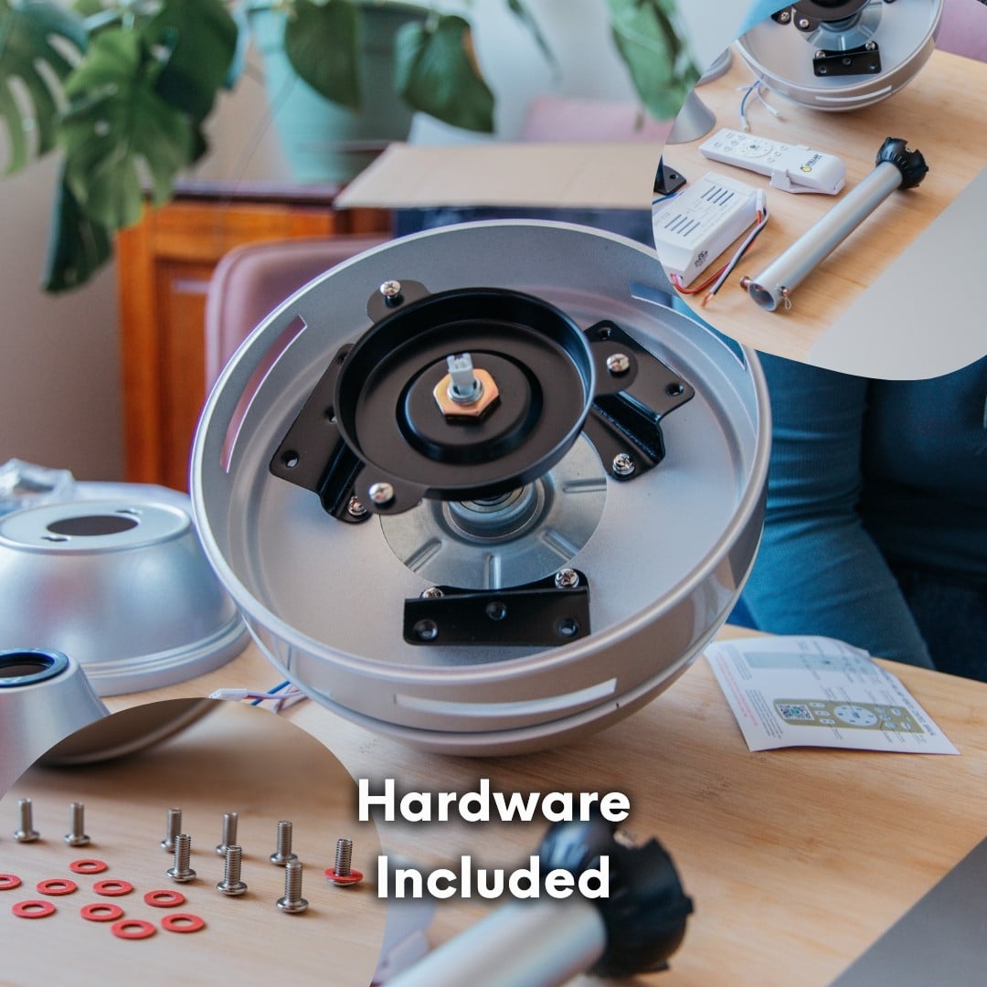 Upgrade your indoor spaces with this 42-inch Ceiling Fan with Light and Remote, designed for both style and performance. Featuring three sleek silver blades, a quiet yet powerful DC motor, and customizable settings, this fan provides optimal airflow while enhancing your decor. The remote control offers 6 speed options and a timer, ensuring personalized comfort. With 1500 lumens of bright illumination and a 25W motor, this ceiling fan is ideal for living rooms, bedrooms, and offices in South Africa, offering reliable cooling and lighting for any occasion.