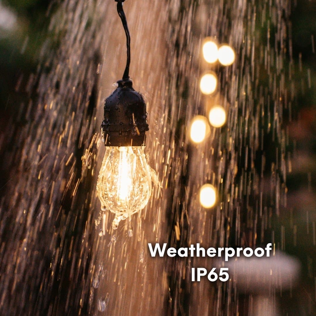 15m solar LED festoon heavy-duty vintage bulb string lights.