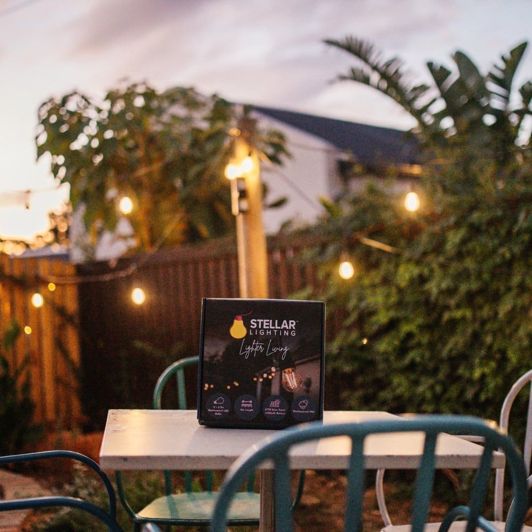 15m solar LED festoon heavy-duty vintage bulb string lights.