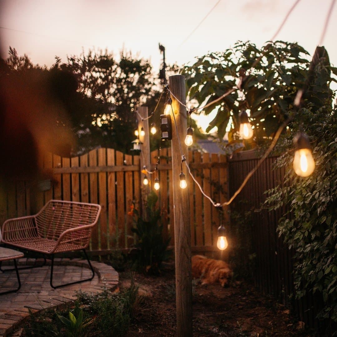 15m solar LED festoon heavy-duty vintage bulb string lights.