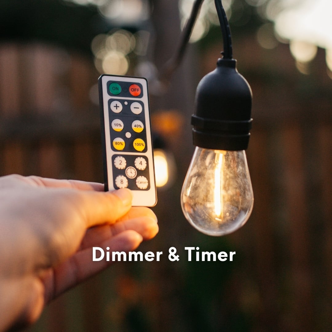 15m Solar 15 LED Festoon Heavy Duty Vintage Bulb String Lights