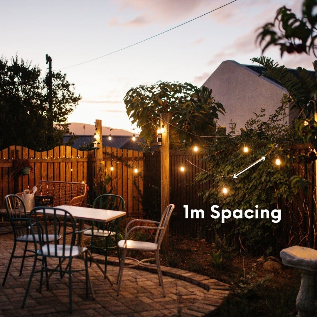 15m Solar 15 LED Festoon Heavy Duty Vintage Bulb String Lights