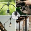 30-piece String Lights Suspension Kit with stainless steel cable and mounting accessories