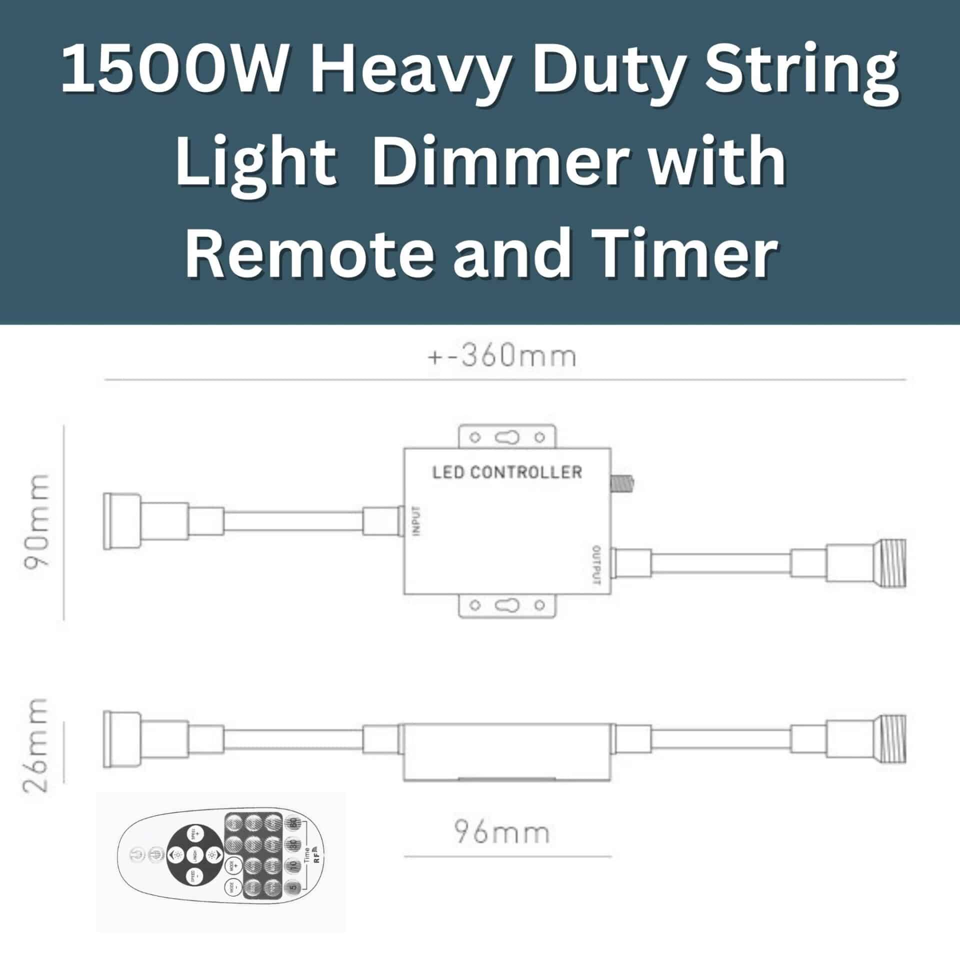 LED Dimmer Controller with RF remote for Stellar Lighting Festoon String Lights