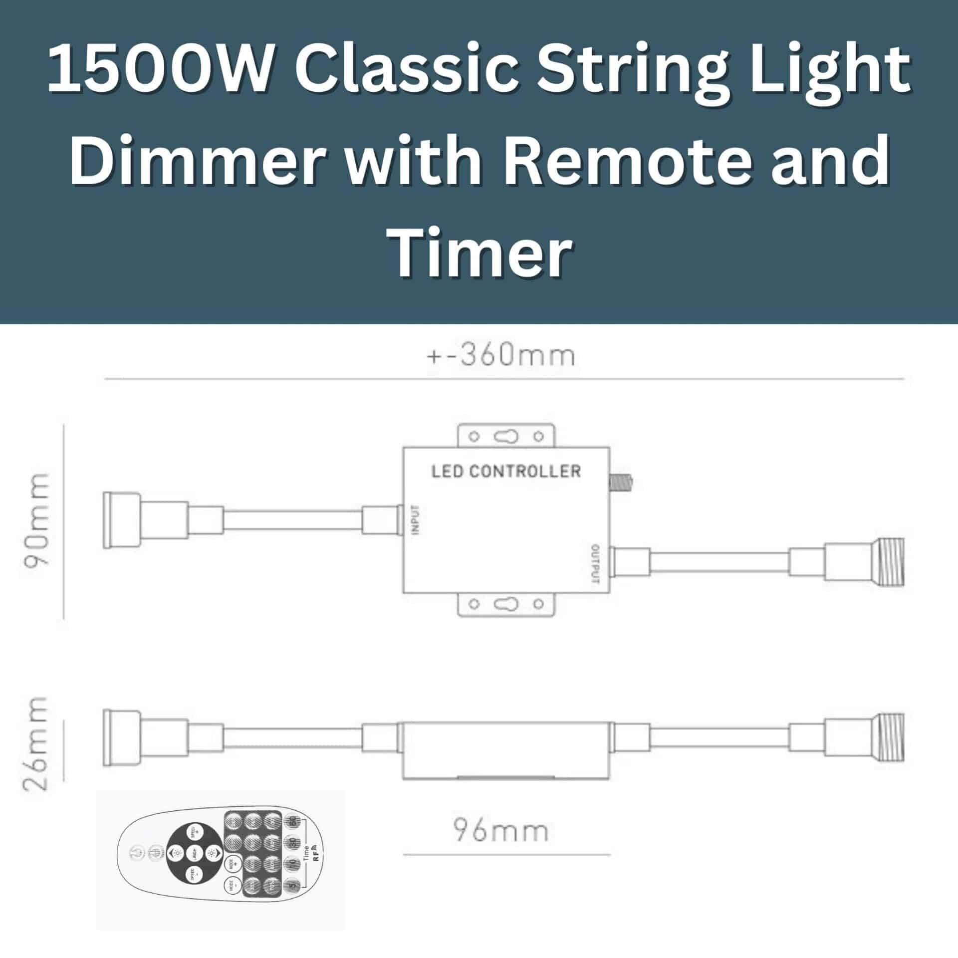 RF remote LED Dimmer Controller for Stellar Lighting Classic String Lights