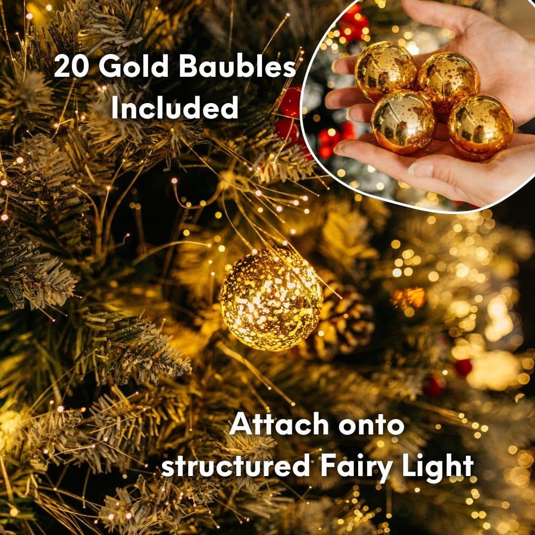 Set of 20 Gold Baubles for the Stellar Prelit Christmas Tree