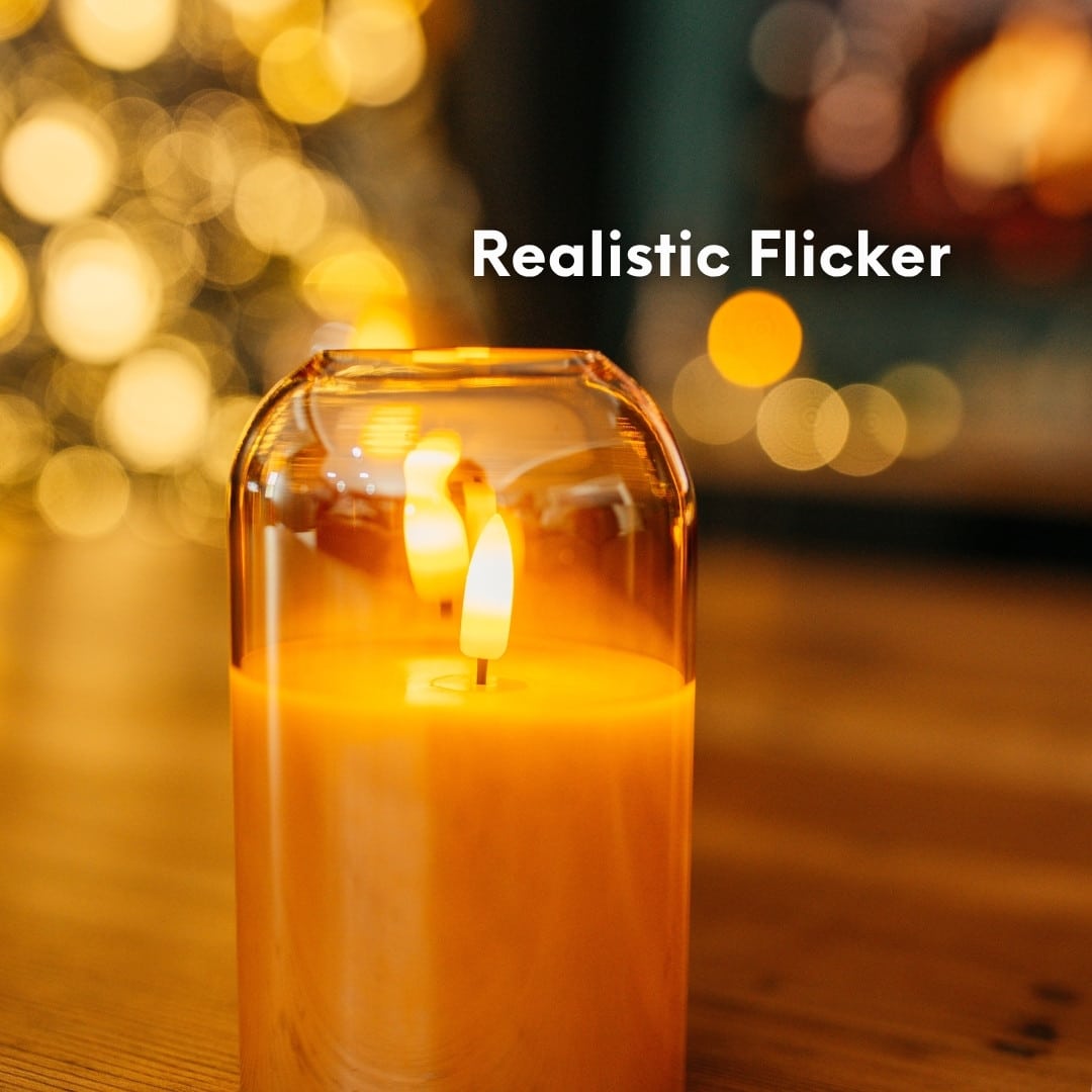 Gold Domed Glass Flameless LED Pillar Candles with Remote – Set of 3 by Stellar Lighting