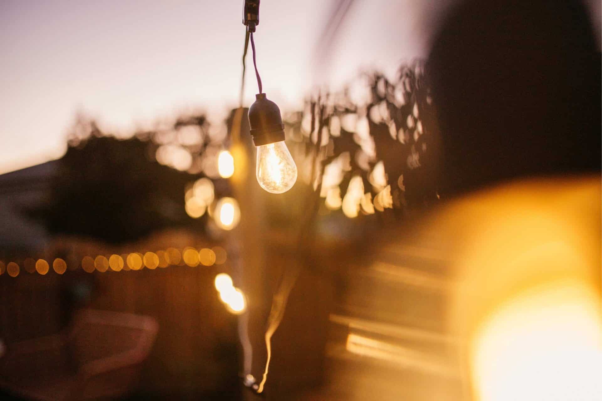 15m Solar 15 LED Festoon Heavy Duty Vintage Bulb String Lights