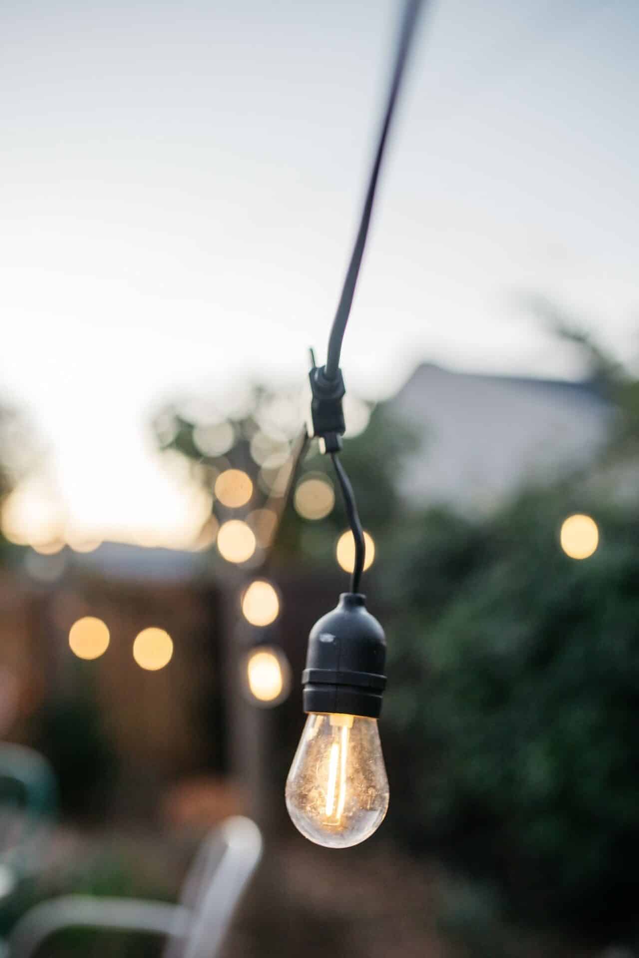 15m Solar 15 LED Festoon Heavy Duty Vintage Bulb String Lights