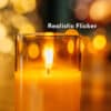 Gold Glass Flameless LED Pillar Candle Set with remote control