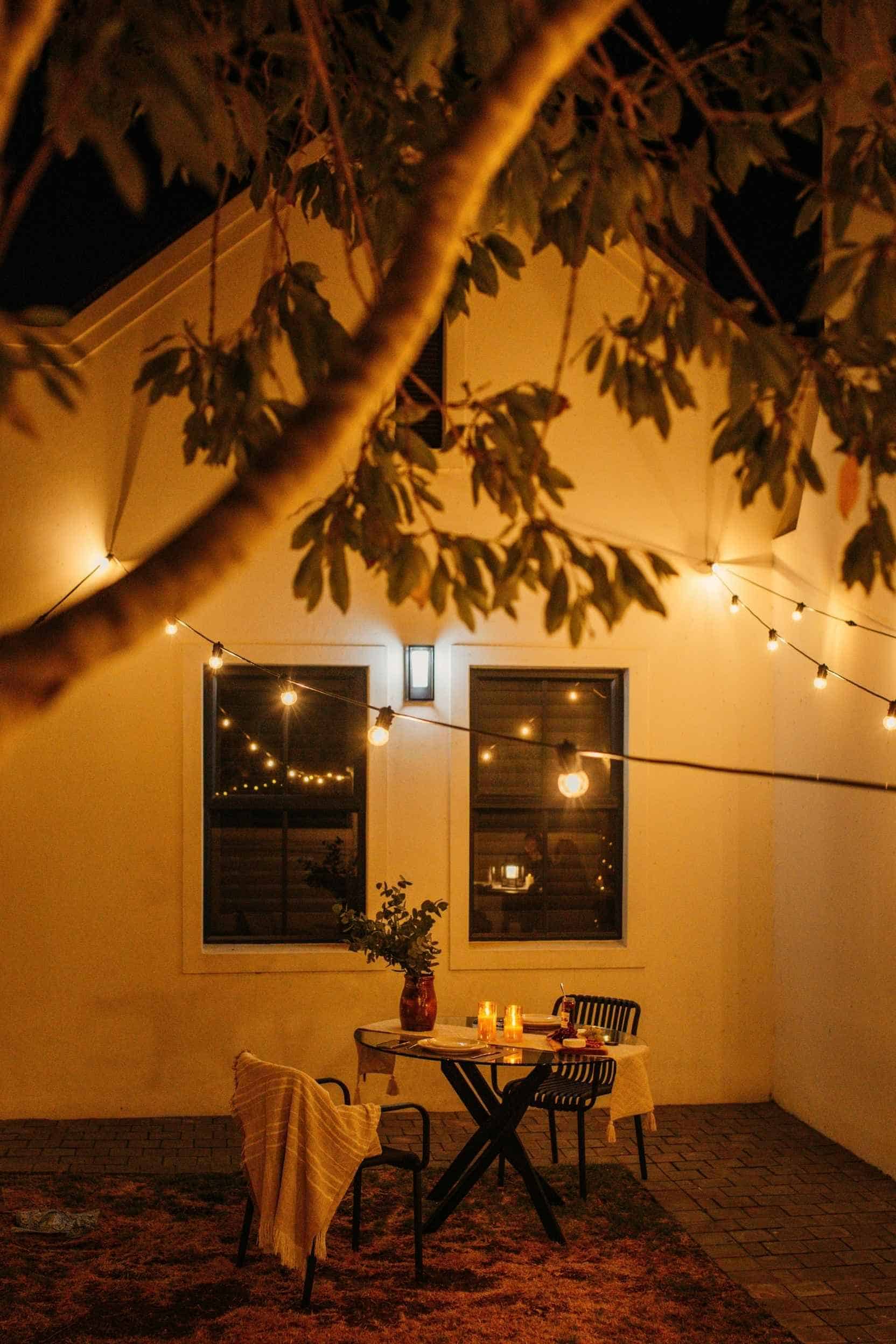 Outdoor festoon lights South Africa 10m LED string lights with IP65 weatherproof rating and warm white retro bulbs for patios and gardens