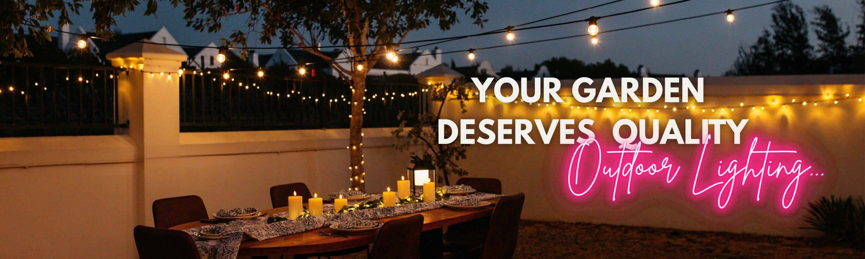 Outdoor plug-in garden string lights with weatherproof bulb, connectable lighting for patios and garden spaces